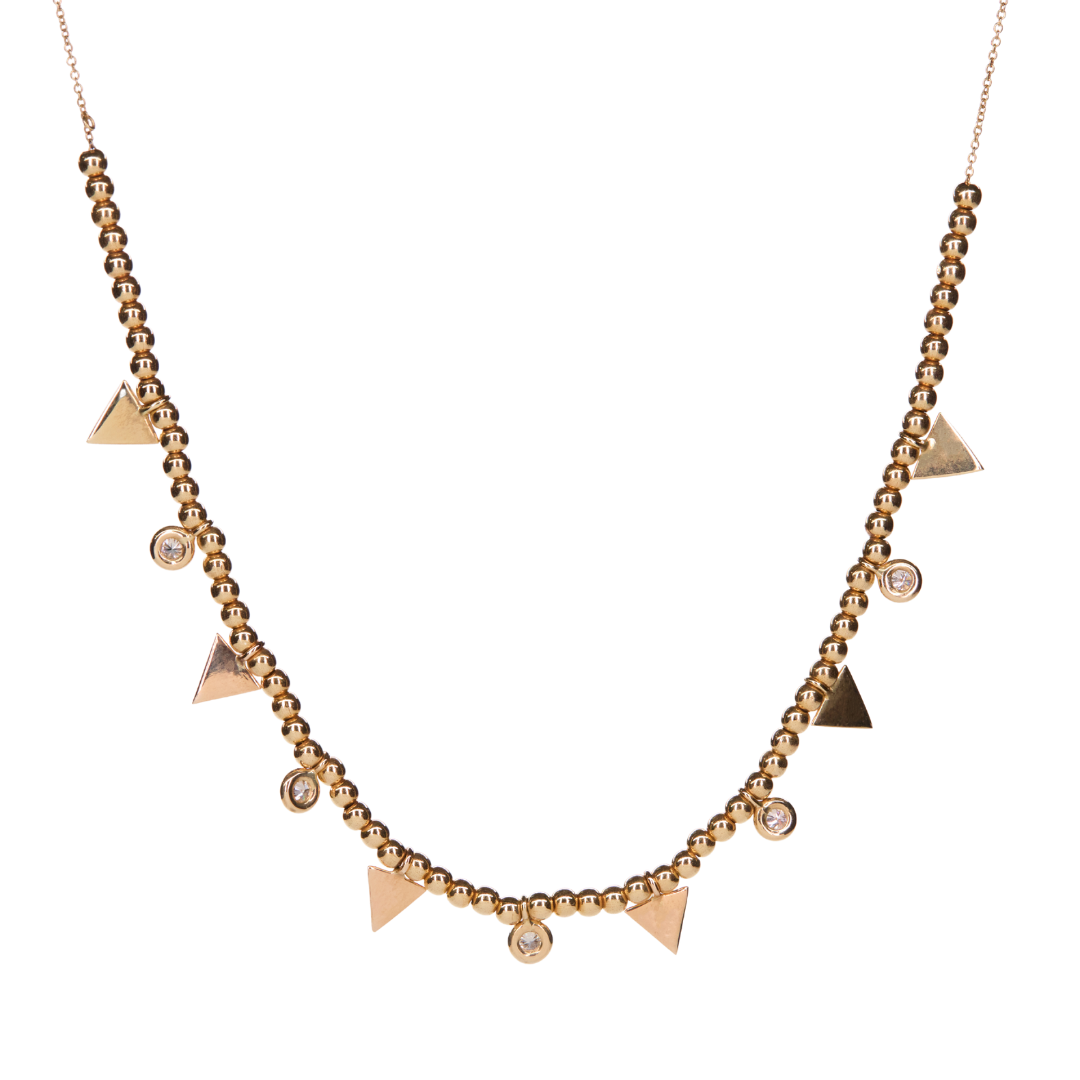 Golden Prism Diamond Necklace in 18K Yellow Gold