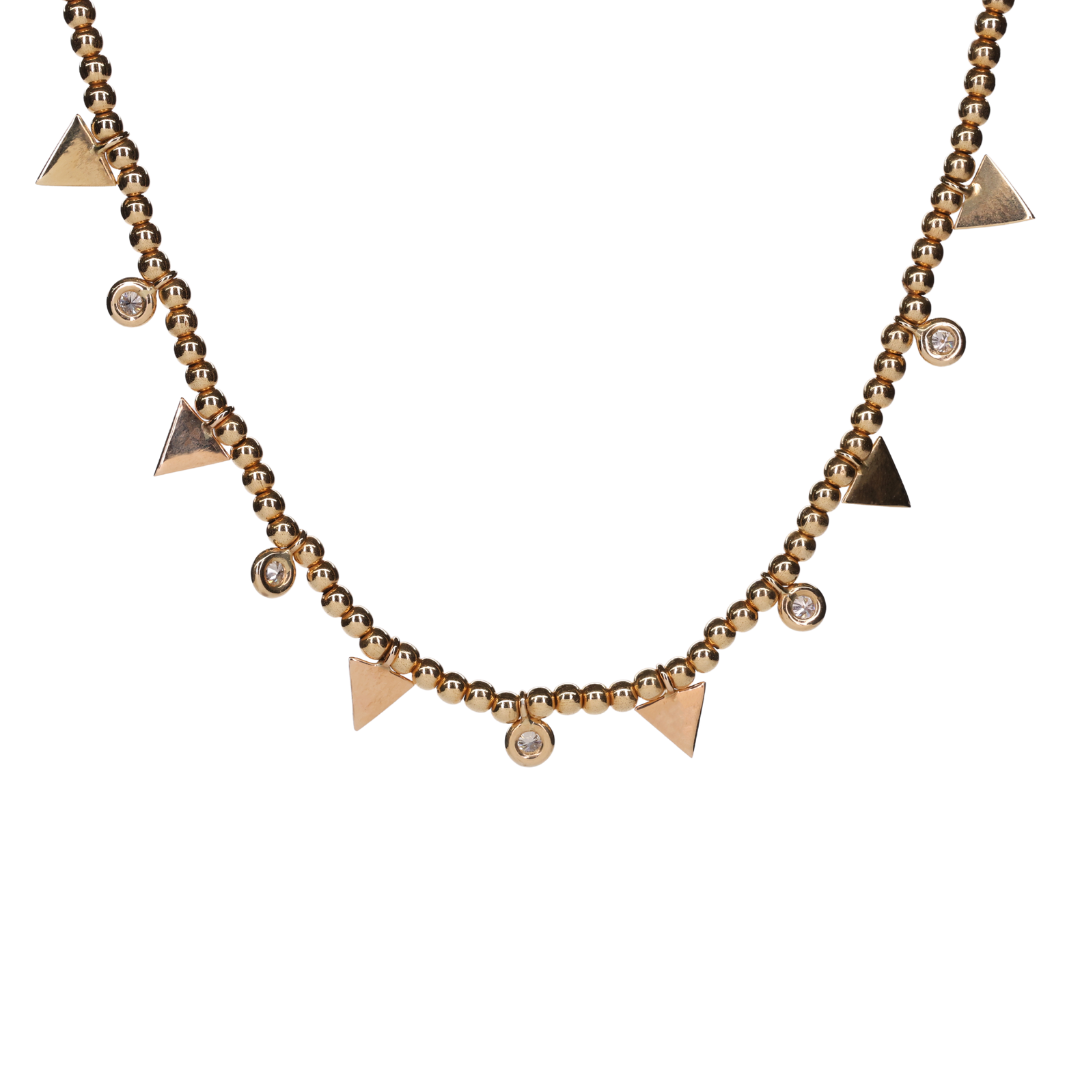 Golden Prism Diamond Necklace in 18K Yellow Gold