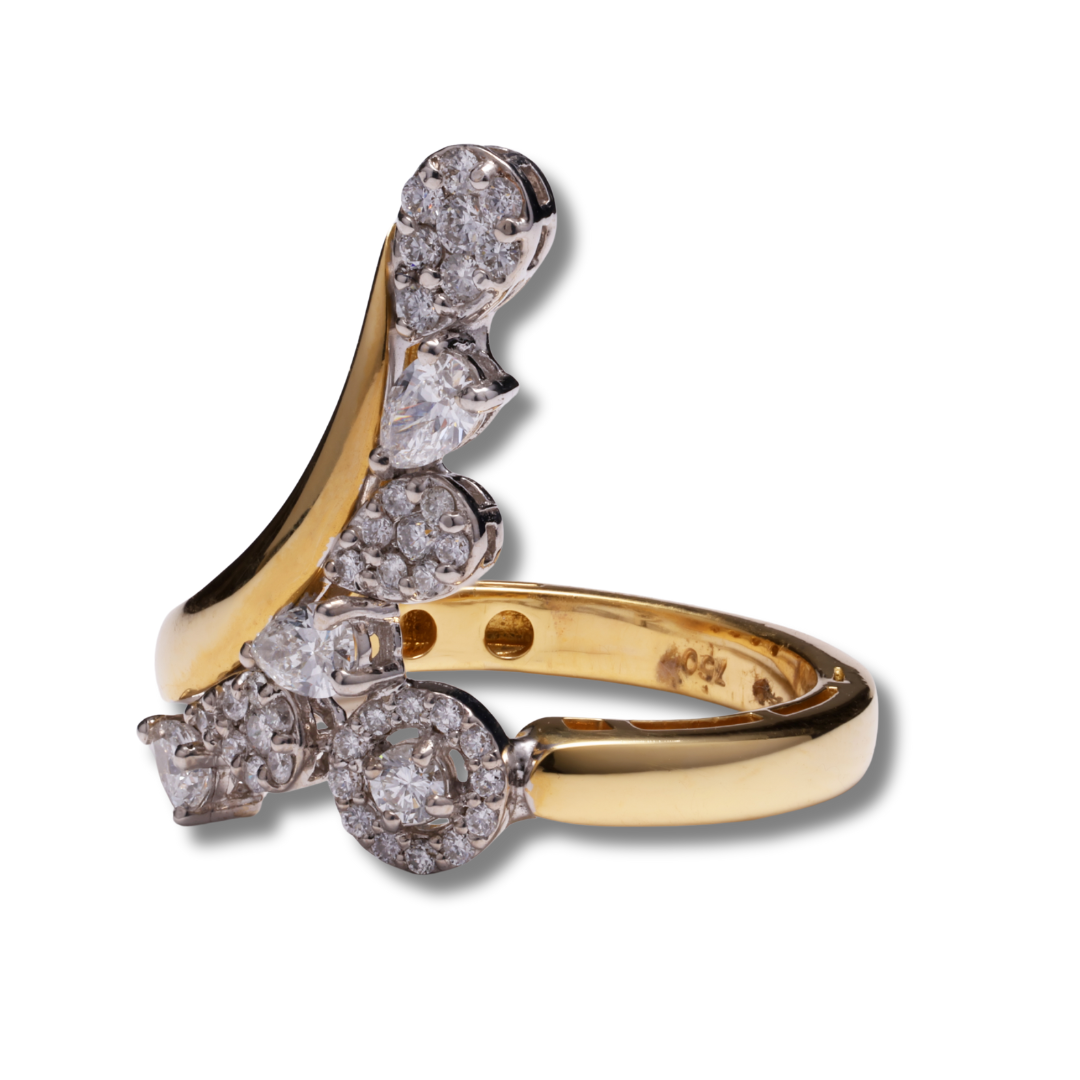 Golden Aurora Diamond Ring in 18K Yellow Gold