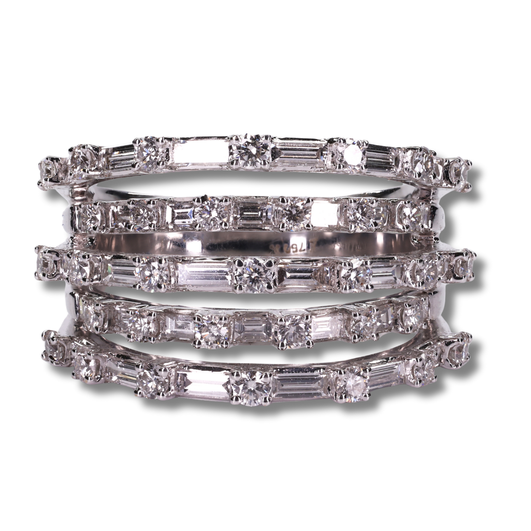 Ethereal Harmony Diamond Ring in 18K White Gold