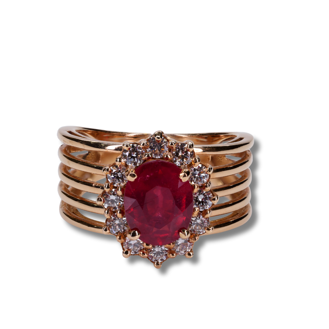 Royal Ruby Splendor Ring in 18K Rose Gold