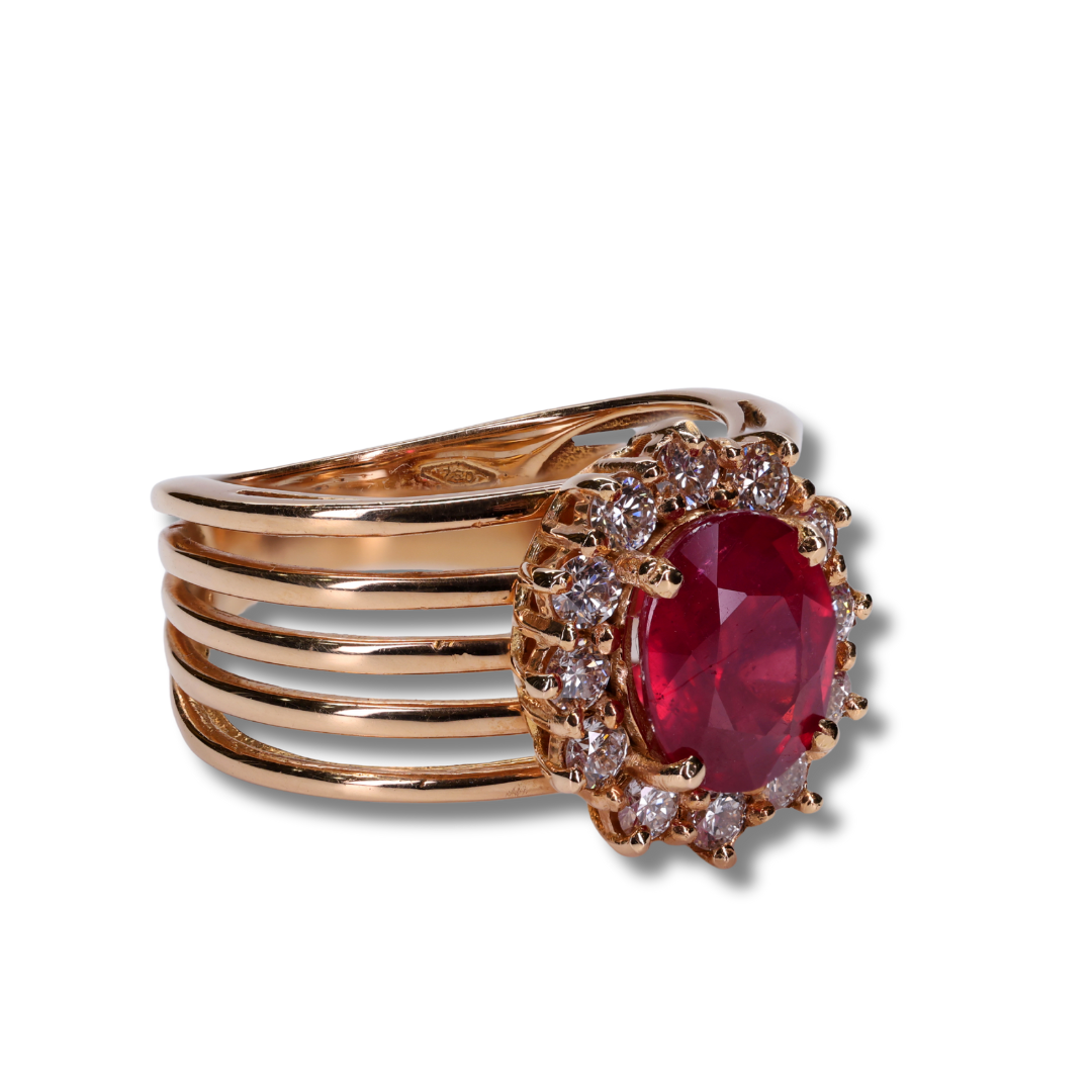 Royal Ruby Splendor Ring in 18K Rose Gold