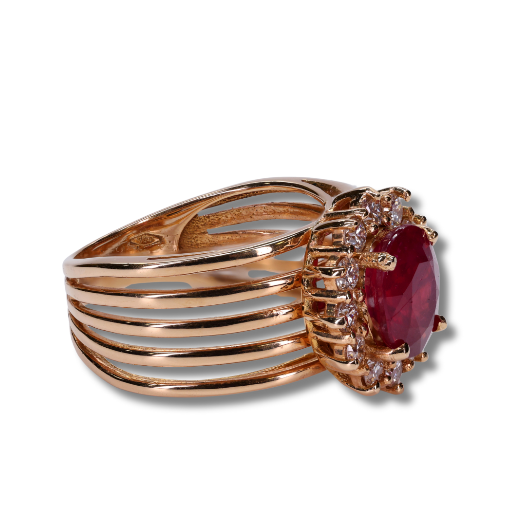 Royal Ruby Splendor Ring in 18K Rose Gold