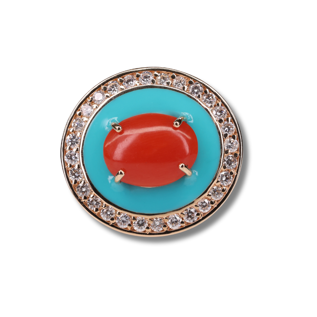 Coral Tide Diamond Ring
