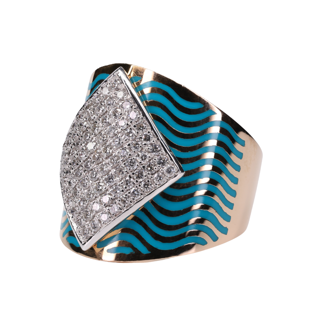 Blue Waves Diamond Ring