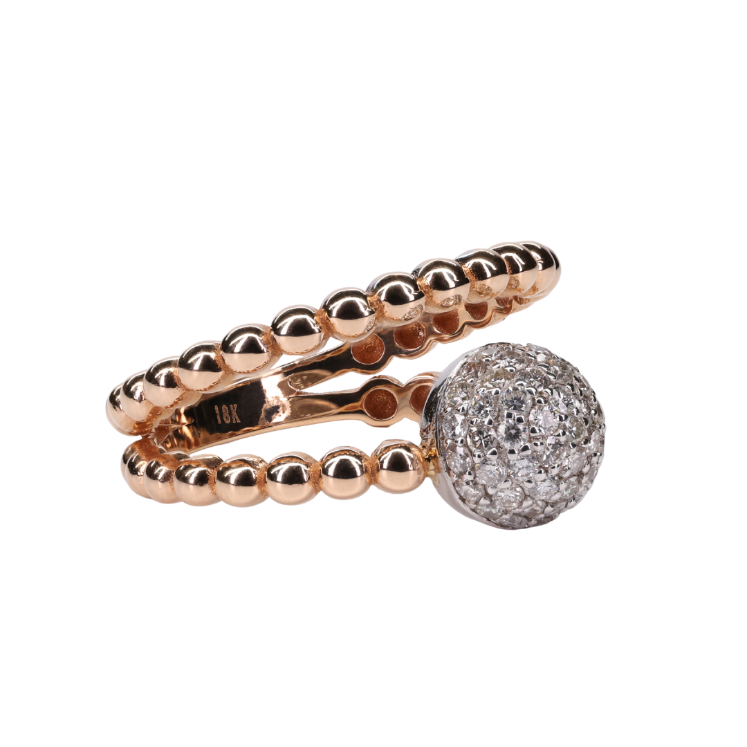 Radiant Diamond Sphere Ring