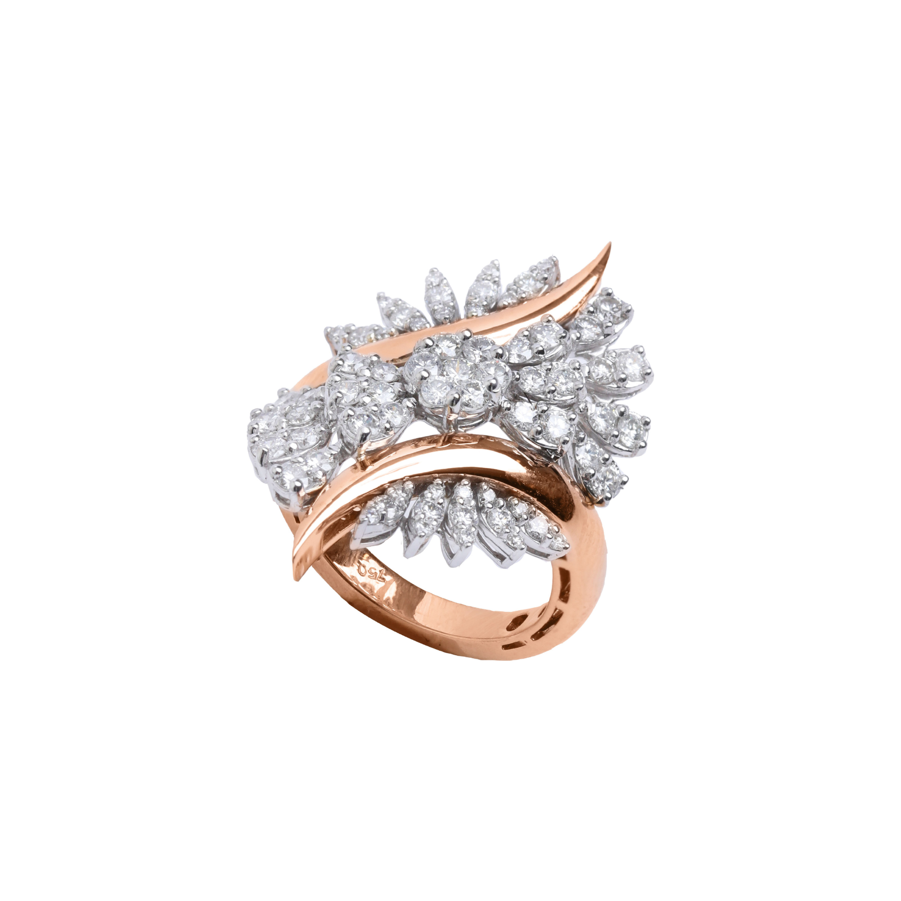 Illusion Marquise Diamond Quilted 18K Rose Gold Ring
