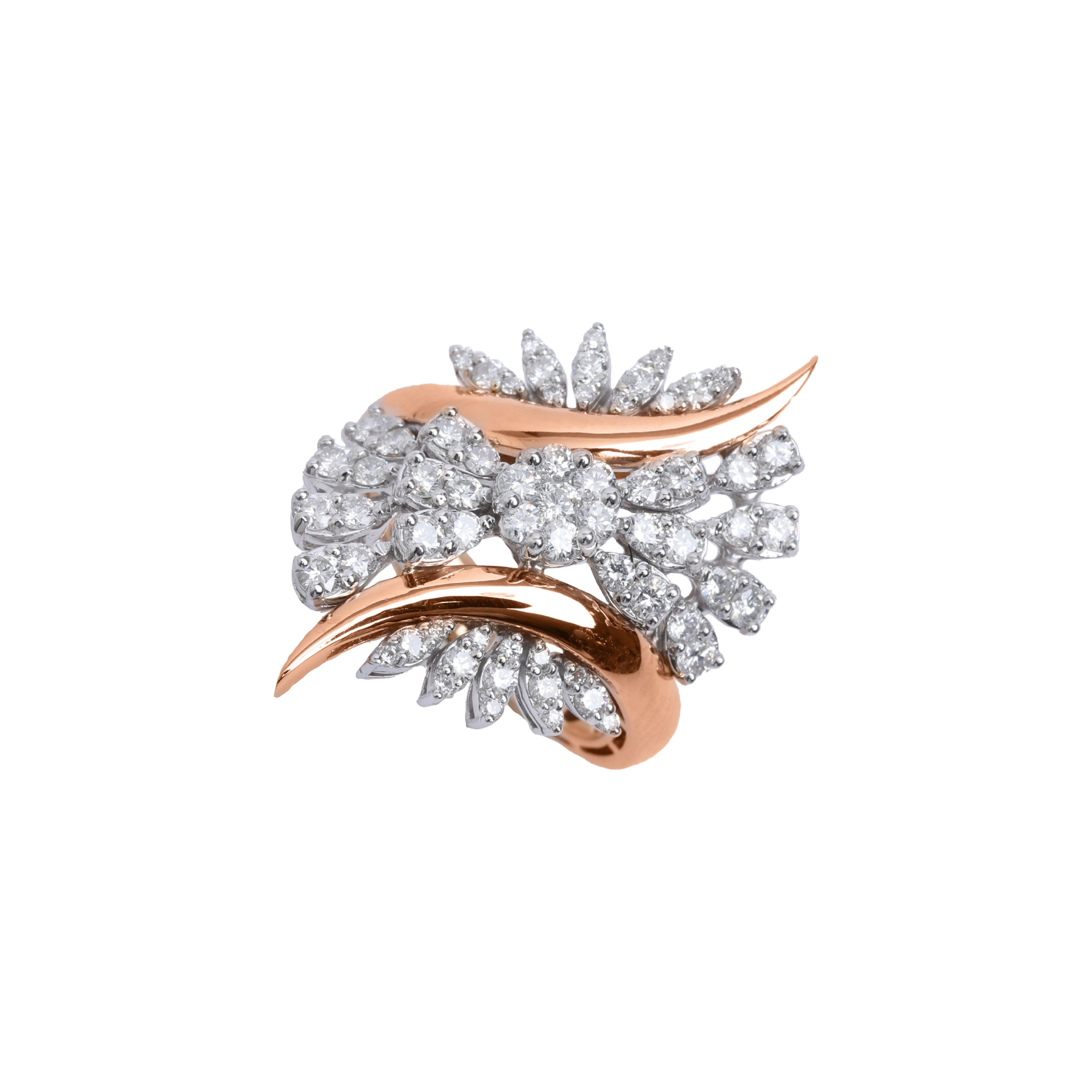 Illusion Marquise Diamond Quilted 18K Rose Gold Ring
