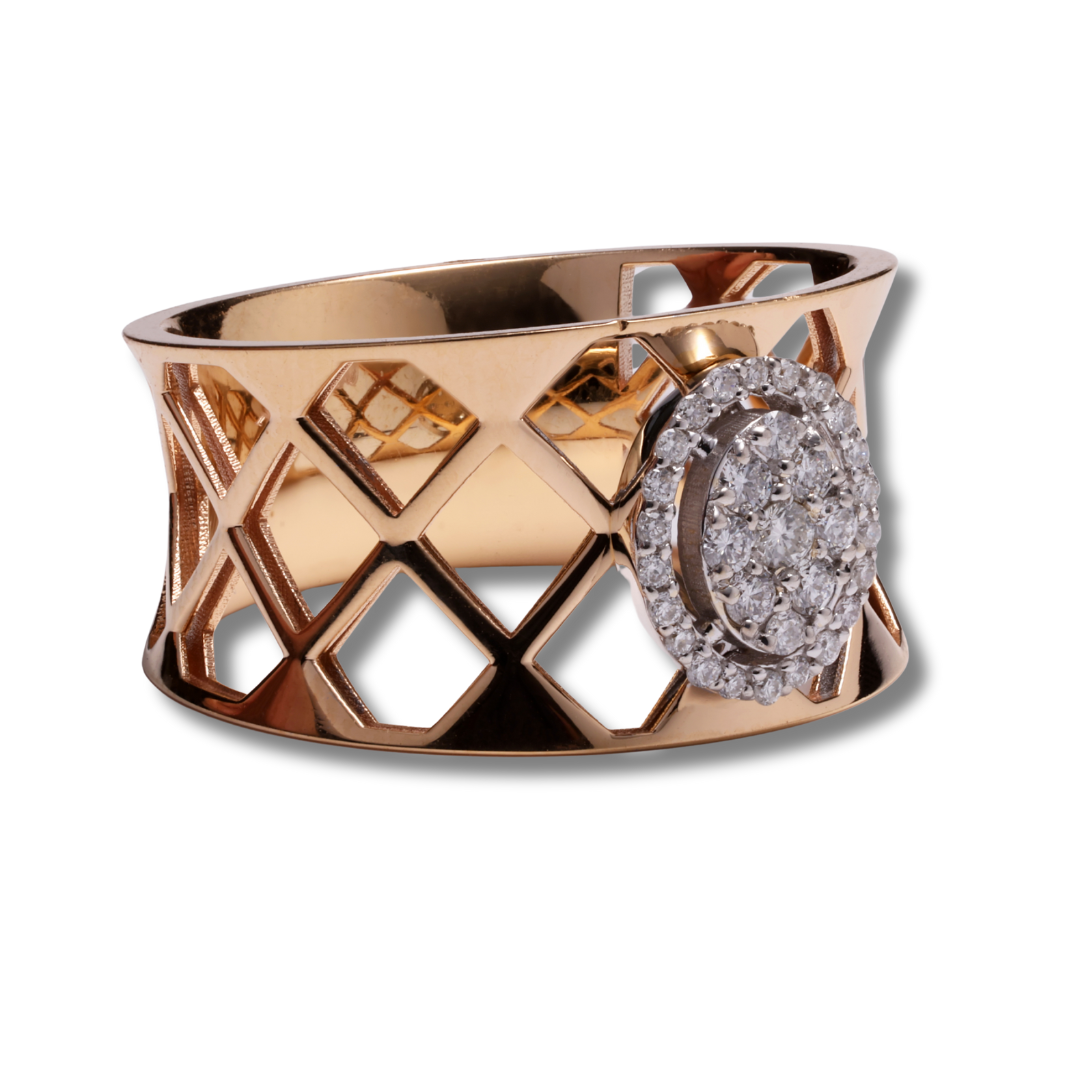 Ethereal Rose Gold Diamond Ring in 18K Rose Gold