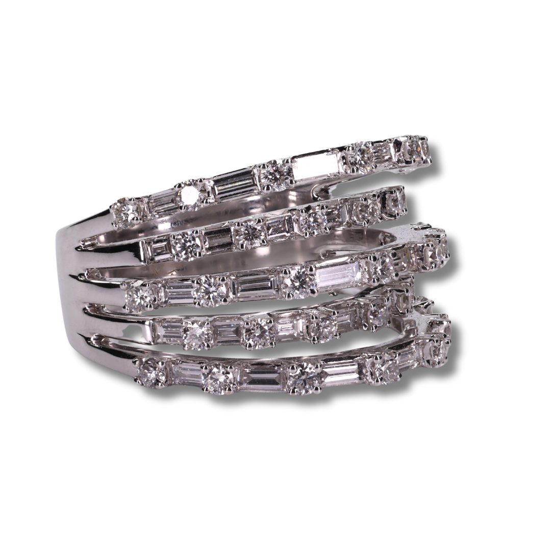 Ethereal Harmony Diamond Ring in 18K White Gold