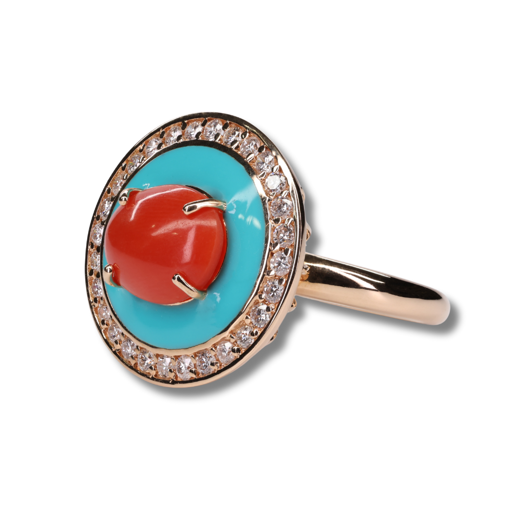 Coral Tide Diamond Ring