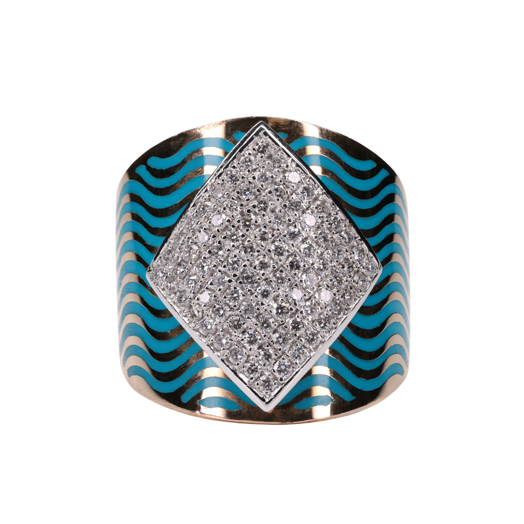 Blue Waves Diamond Ring