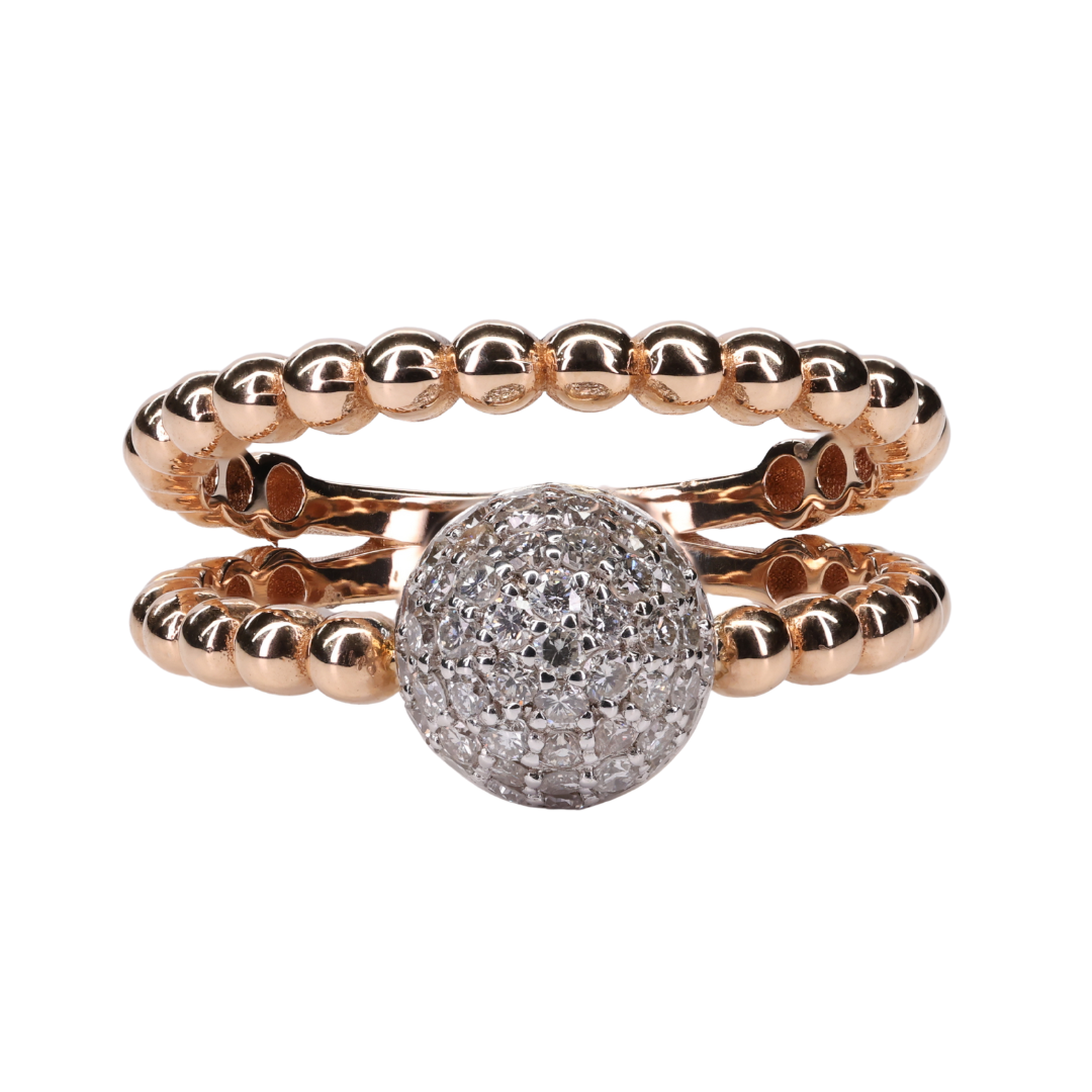 Radiant Diamond Sphere Ring