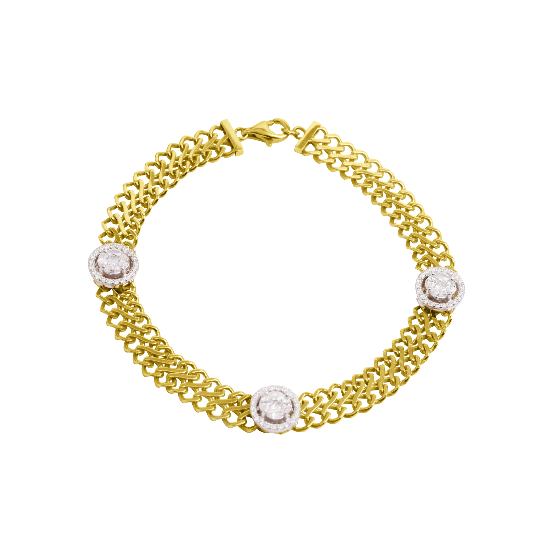 Triple Round Cluster Bracelet