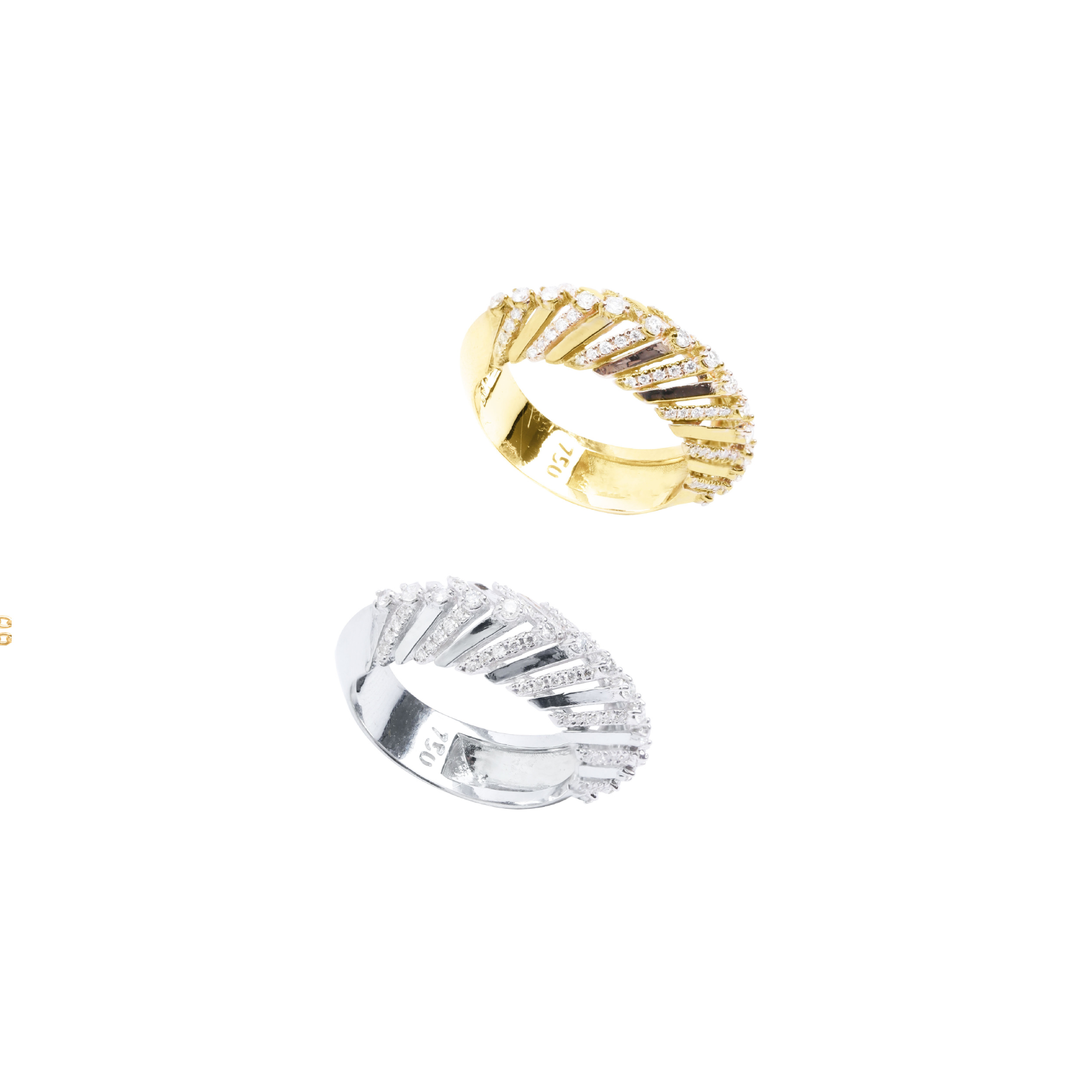 Spikelet Diamond Ring in 18K Yellow, Rose & White Gold
