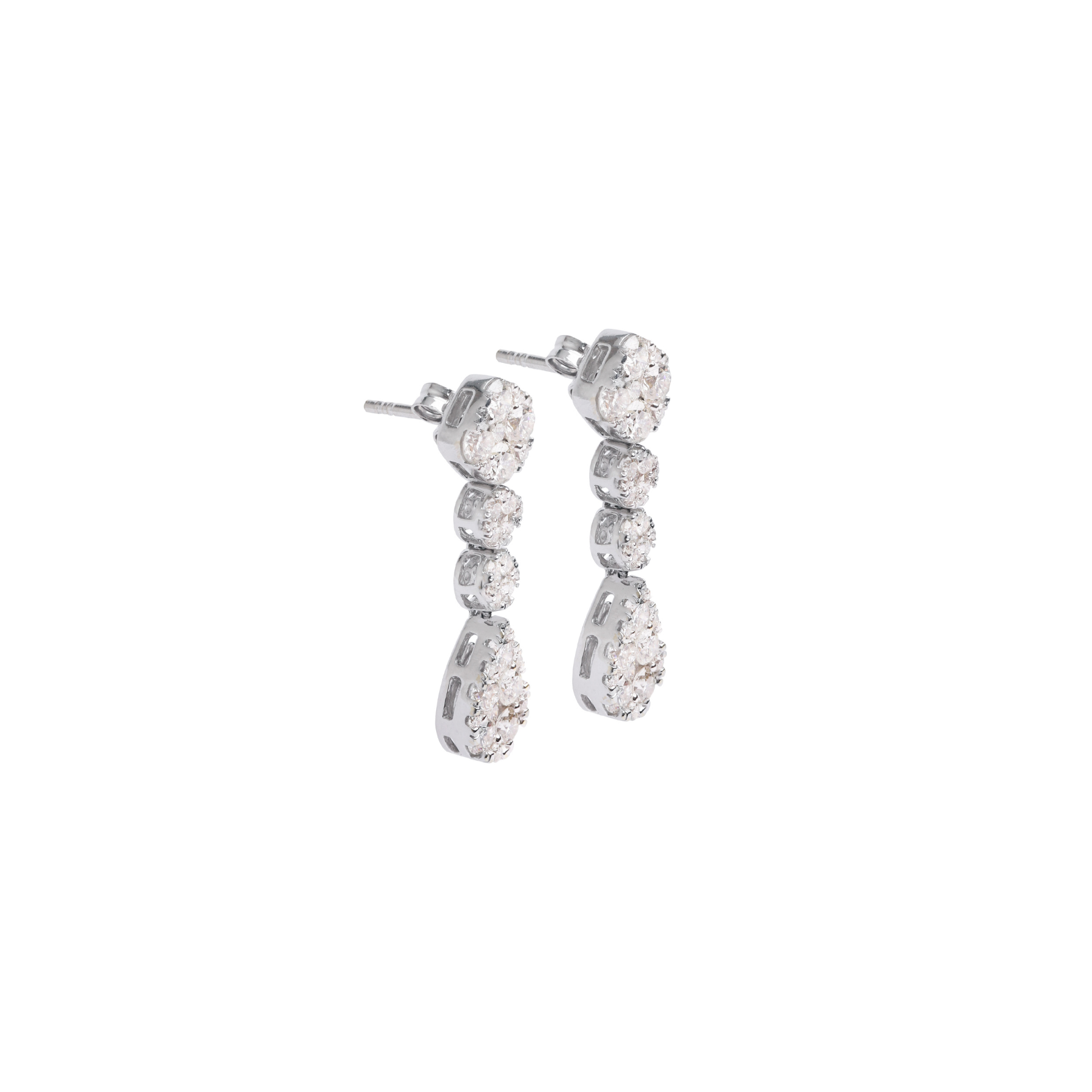 Pear Shape Dangle Earrings in 18K White Gold