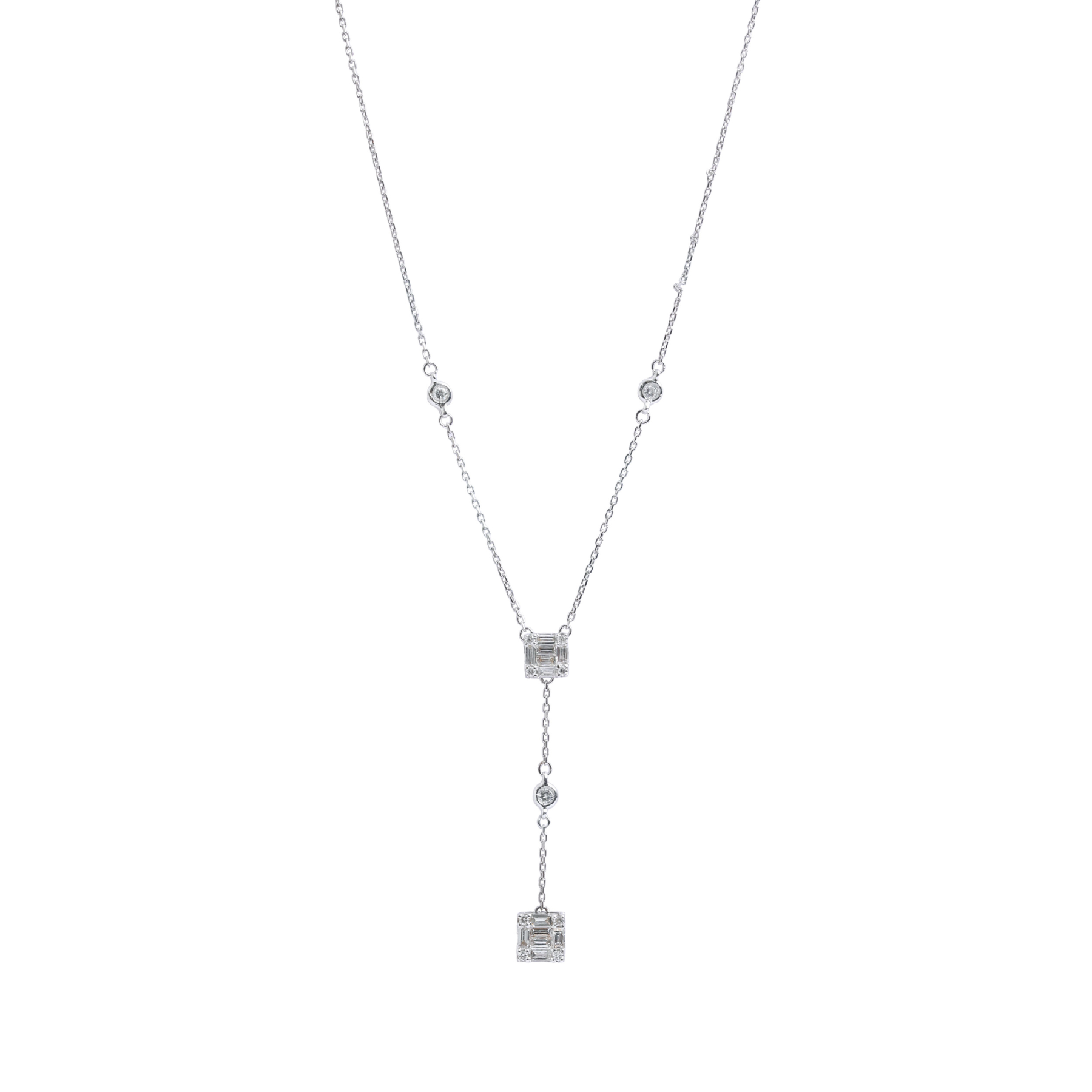 Dangling Cubic Diamond Necklace