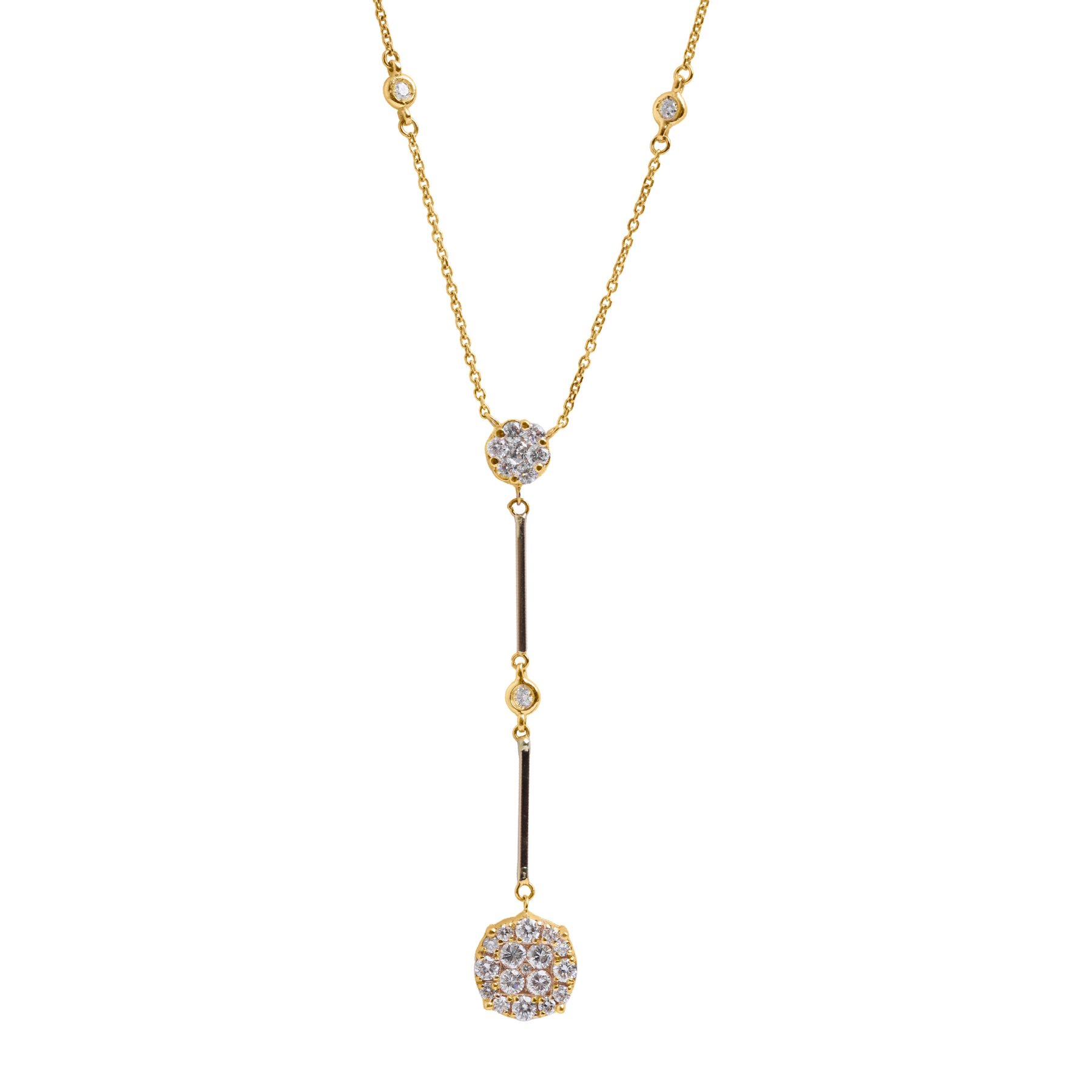 Dangling Round Illusion Diamond Necklace
