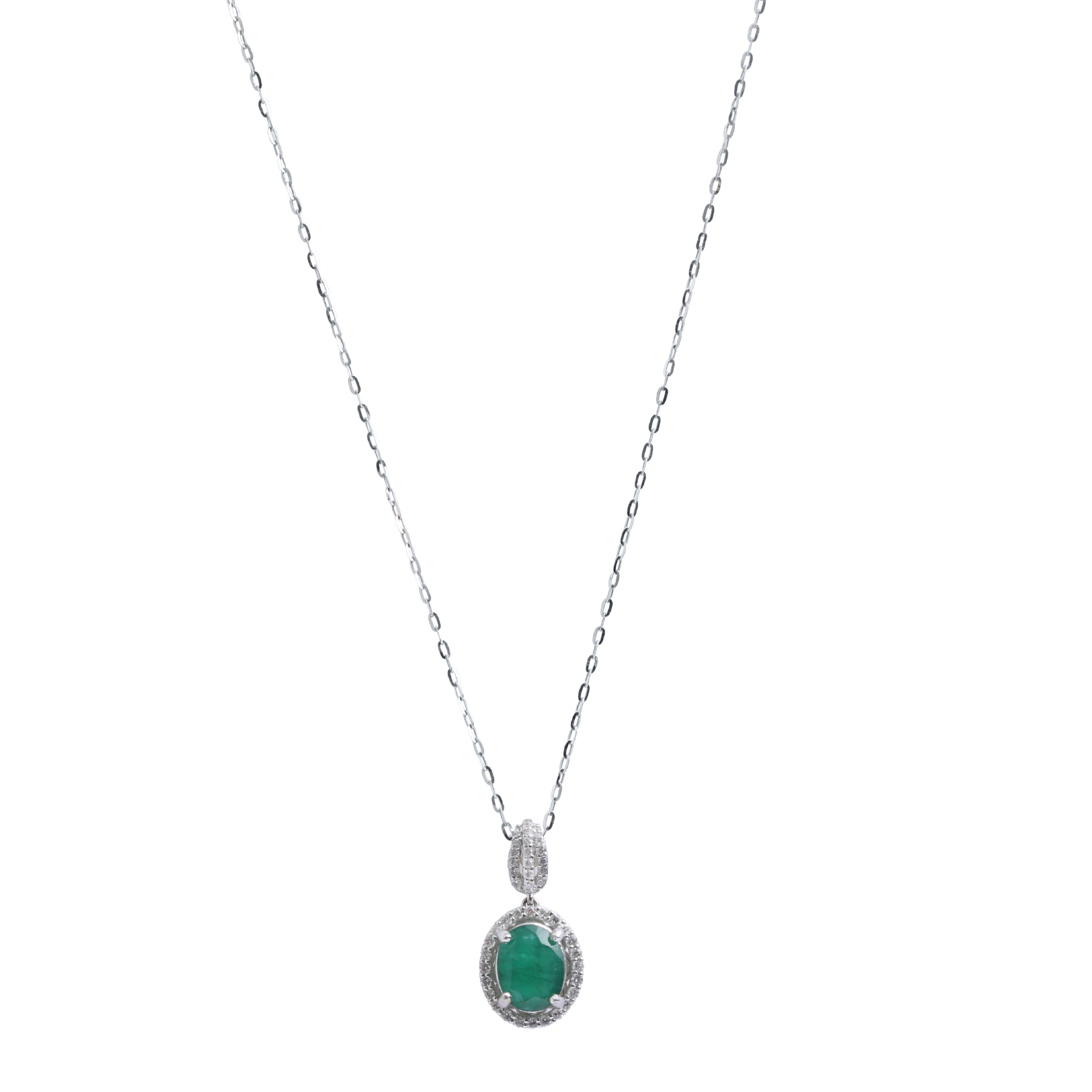 Mini Emerald & Diamond Pendant